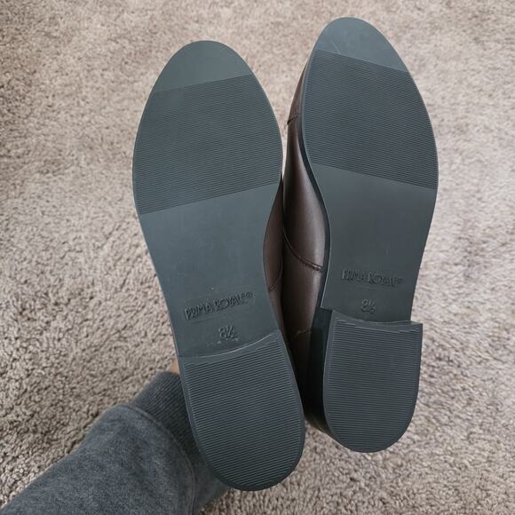 Vintage Brown Leather Ankle Booties Womens 8.5 Witchy Hobbit Boho Lace Up - Picture 6 of 9